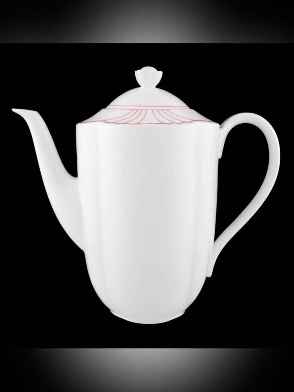 Villeroy and Boch “Palatino” Fine Bone China Coffee Pot w/ Pink Trim. NEW